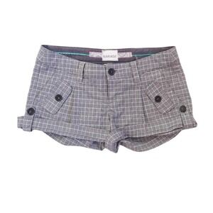 y2k garage plaid low rise shorts grey white preppy size S